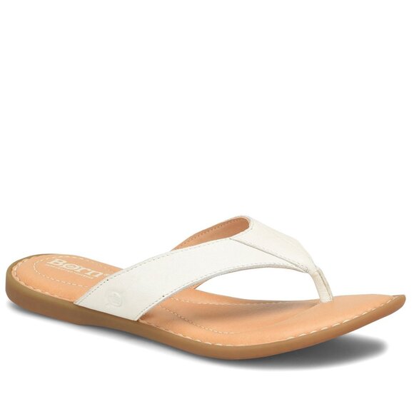 NEW Børn Ciara Flip Flop (Women) WHITE LEATHER, Size 7 M - Picture 1 of 3